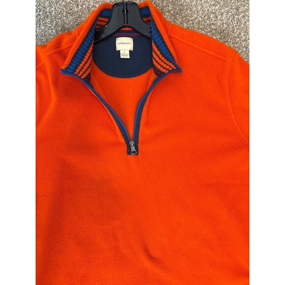 G.H. Bass & Co. Men's Orange Fleece 1/4 Zip Pullover Sweater Size L - Picture 3 of 7